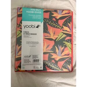 YOOBI 1 INCH D RING BINDER 2 INTERIOR POCKETS CORAL